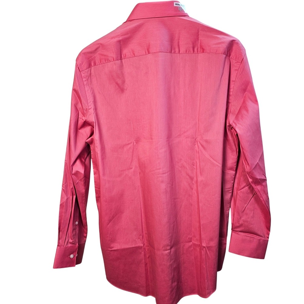 Van Heusen Mens Regular Fit Stretch Dress Shirt Rouge Pink 16-16.5 32/33 L NEW - Picture 3 of 7
